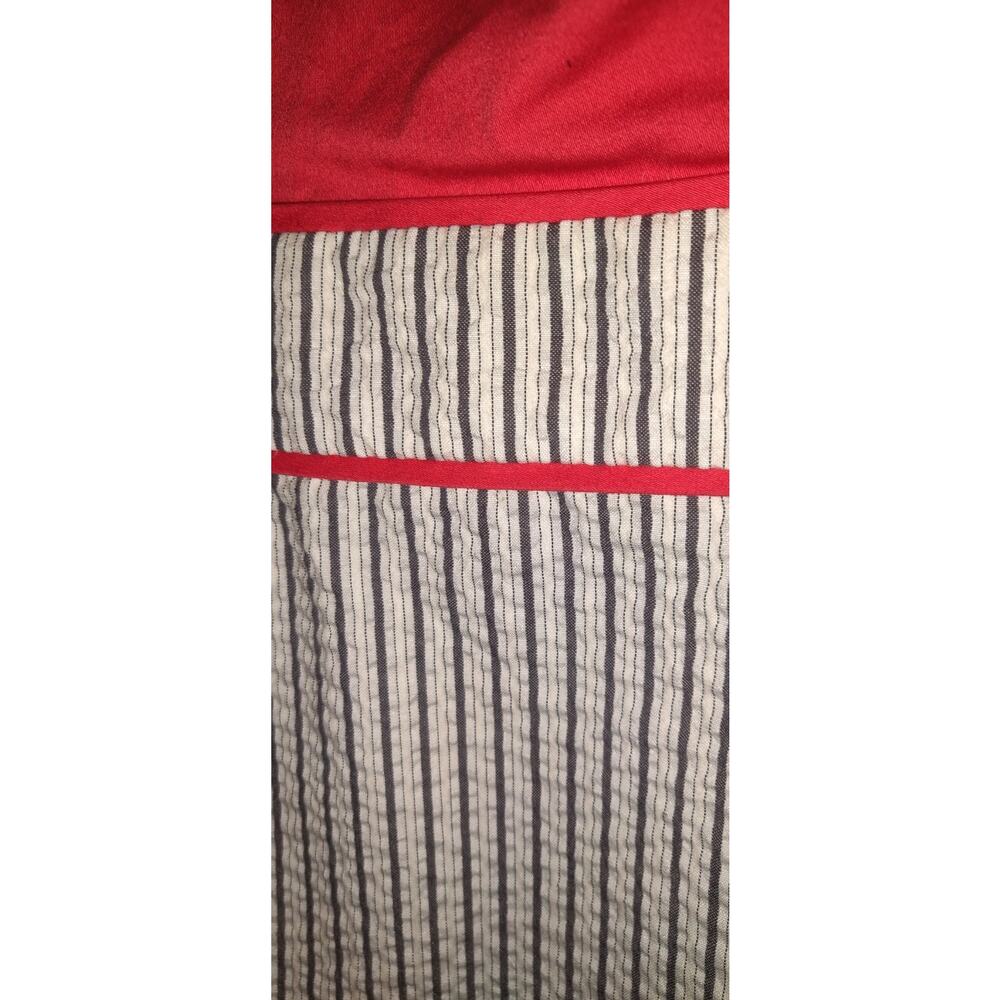 Alyx Seersucker Dress Sz 14 Red Gray Nautical Pockets Boating Lined Sleeveless - Picture 5 of 16